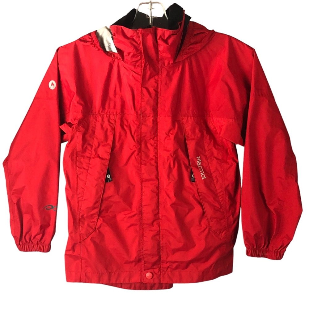 JACKET - Women's Marmot Red Precip Eco Hooded Full-Zip Rain Jacket. Size S/P.